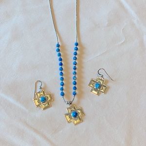Cross Necklace and Earring Set